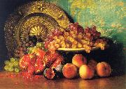 George Henry Hall Figs, Pomegranates, Grapes and Brass Plate china oil painting reproduction